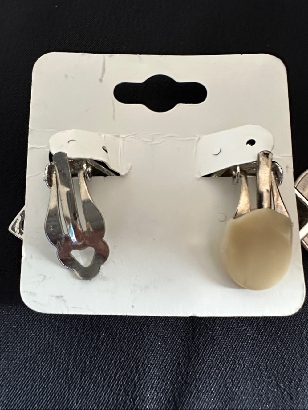 Clip earrings EUC silvertone & cat’s eye acrylic stones. Priced PER or bundle - Picture 5 of 9